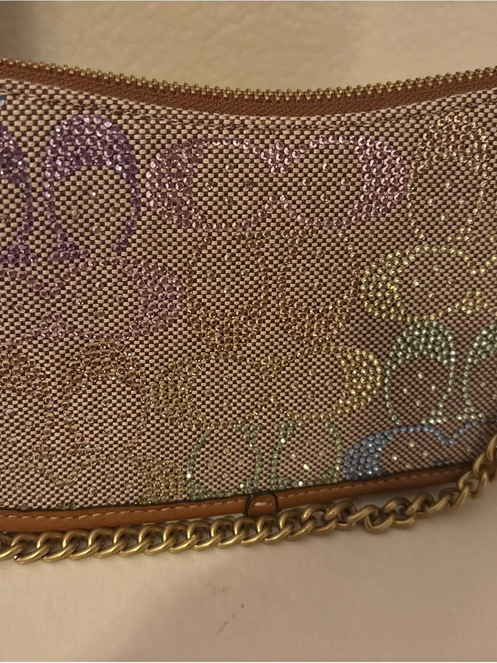 Coach Multicolor Signature Canvas Crossbody Pouch in Pastel Hues